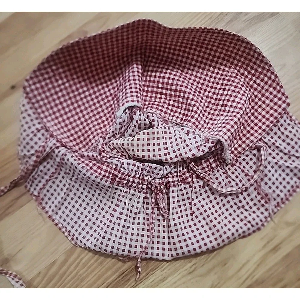 VTG Handmade Ladies Bonnet Sun Hat Floral Gingham Antique Prarie Grannycore